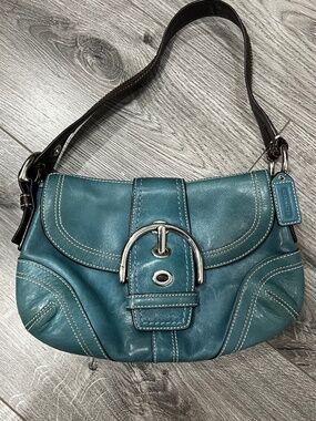 *RARE* Teal y2k Vintage Coach Mini Soho Flap Bag from 2006